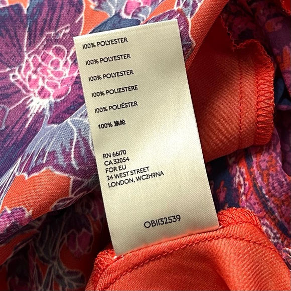 RARE Anthropologie Edme & Esyllte 100% Silk Orange Artist Tunic Size S - Picture 9 of 10